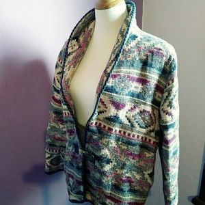 Vintage ikat woven jacket sz M